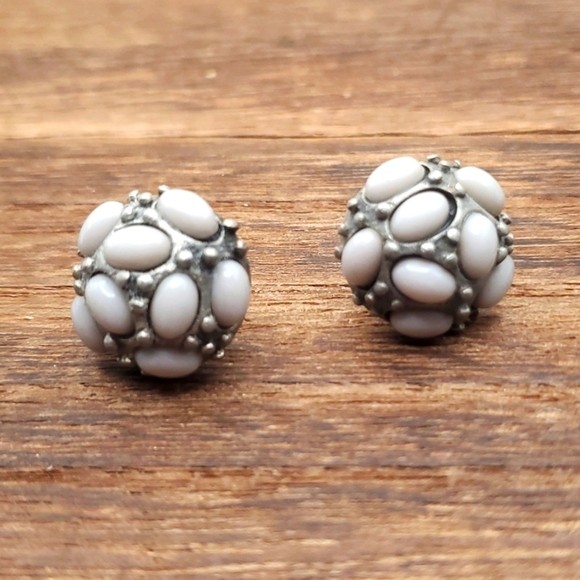 Opal nest earrings sterling E850 - Picture 1 of 3